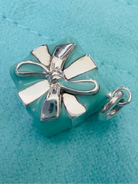 Tiffany & Co. Jewelry - Tiffany & Co Silver Blue Enamel Gift Box Charm Bracelet or Pendant Present